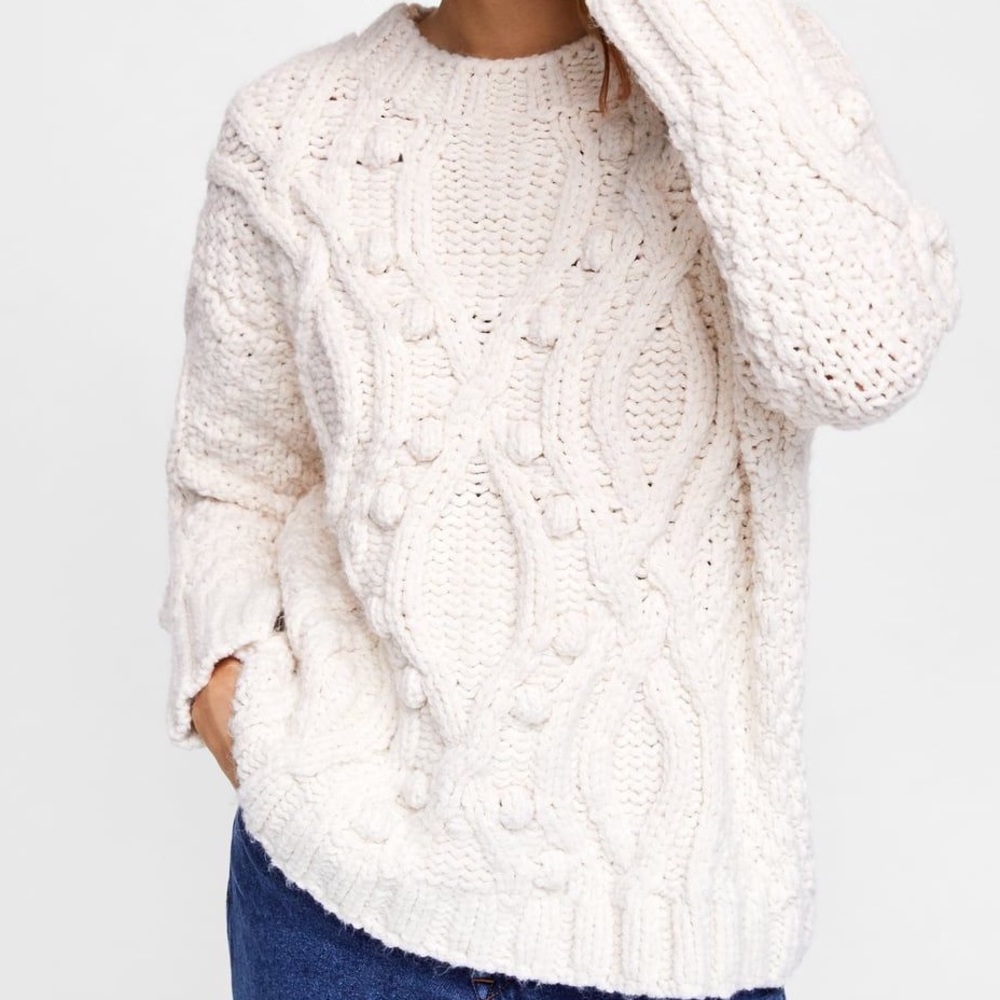 Zara Knit Pom Sweater